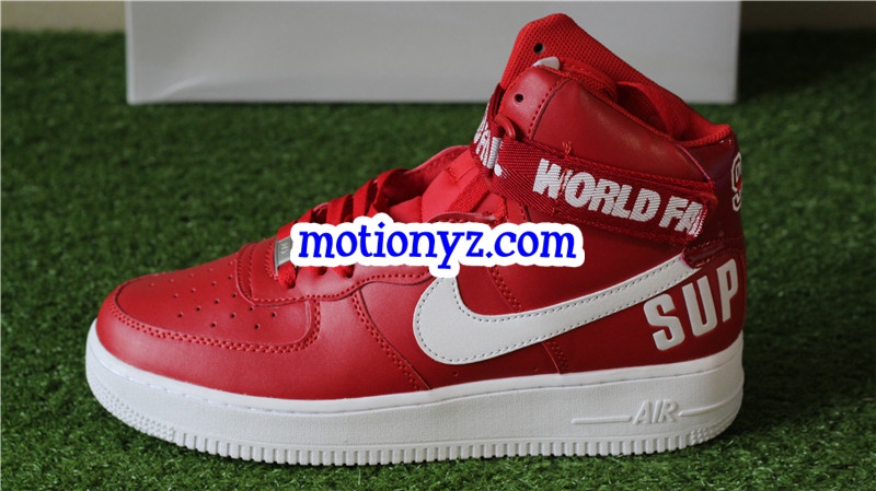 Supreme x Authentic Nike Air Force 1 High Supreme SP Red